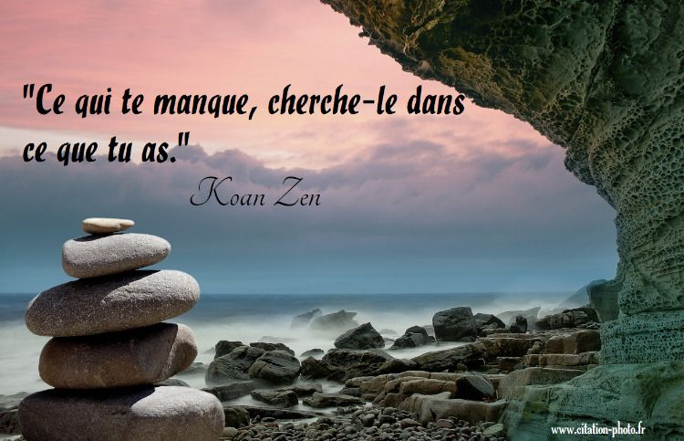 "Ce Qui Te Manque, Cherche-Le Dans Ce Que Tu As." Koan Zen à Qui Est Tu Dans Descendants