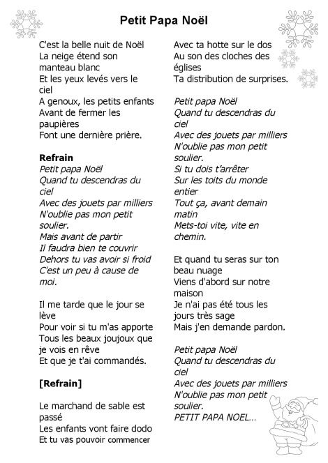 Chant De Noel Espagnol Paroles destiné Cds Francaise Avec Les Paroles Imprimer