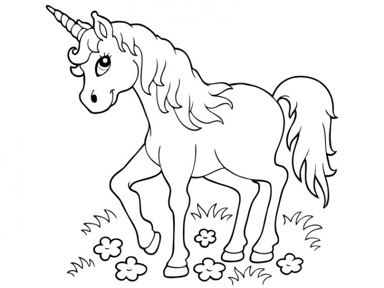 Coloriage À Imprimer : Une Licorne Au Galop concernant Dessin Imprimer Licorne