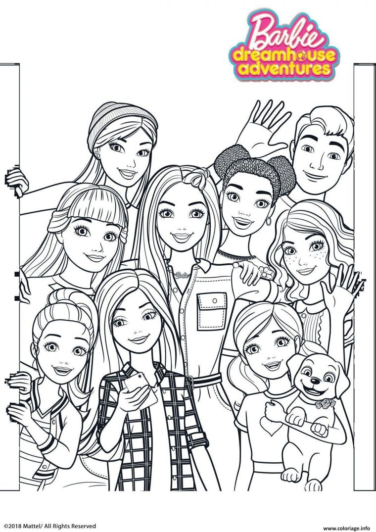 Coloriage Barbie Dreamhouse Adventure Tous Les Amis De destiné Dessin Barbie Facile