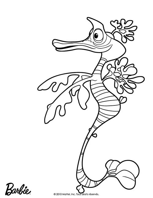 Coloriage Barbie Et Le Secret Des Sirenes Remo L'Hippocampe dedans Le