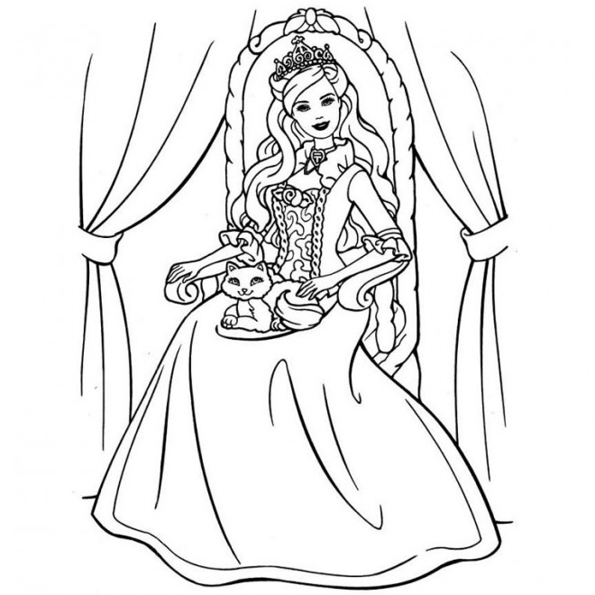 Coloriage Barbie La Princesse Dessin Gratuit À Imprimer avec Dessin Barbie Facile
