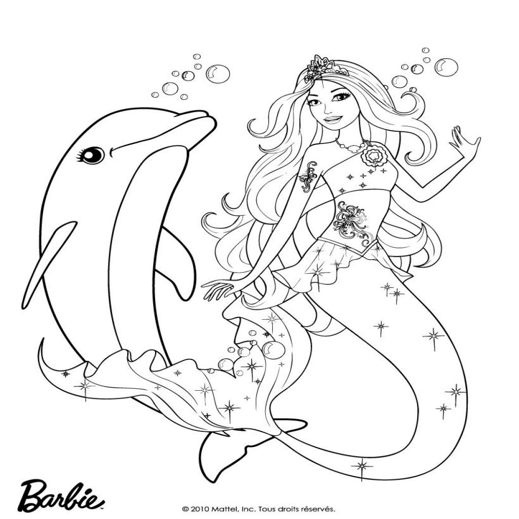 Coloriage Barbie Sirene À Imprimer Gratuit - Dessin Facile à Dessin Barbie Facile