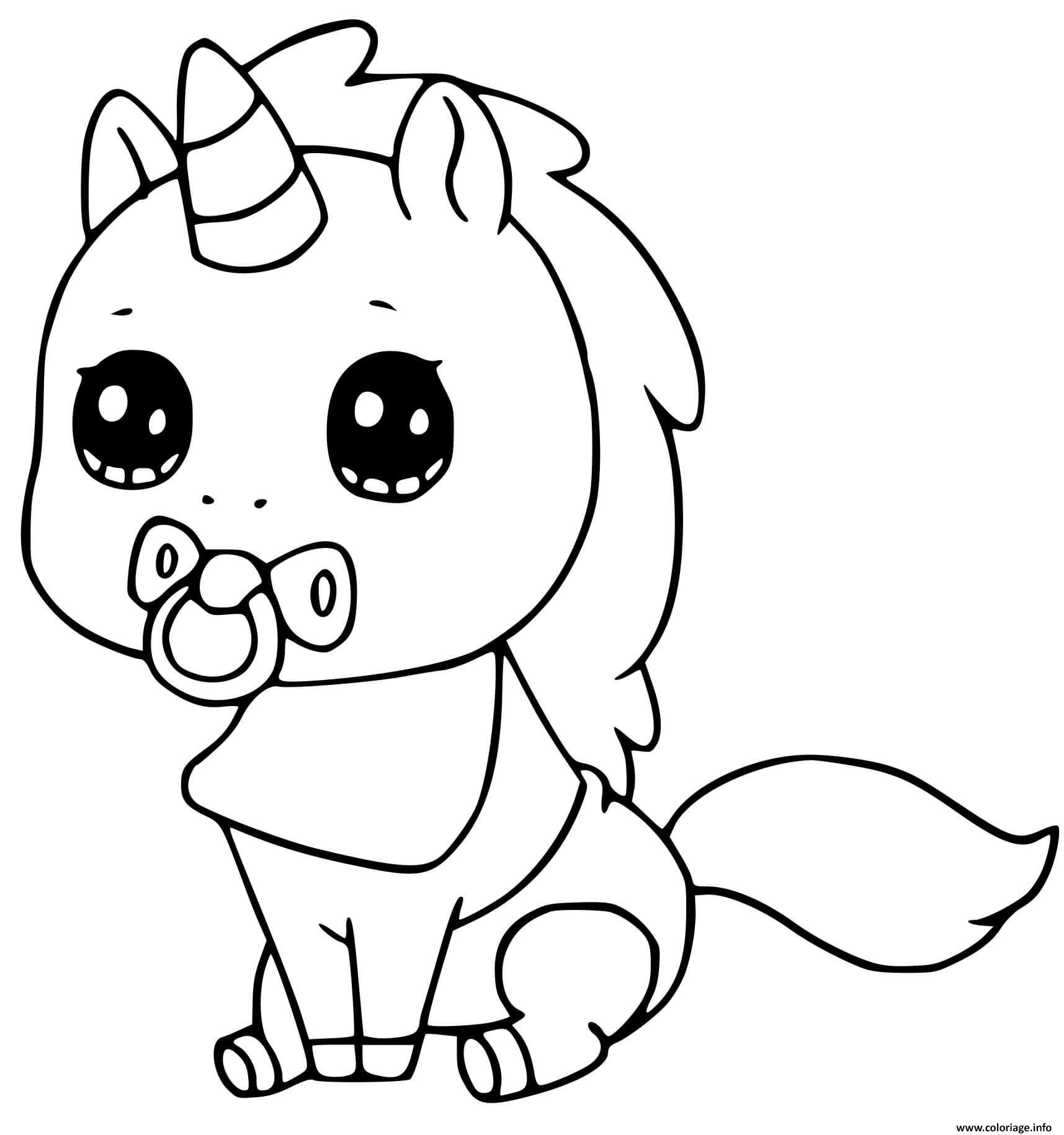 Coloriage Bebe Licorne Kawaii Dessin Licorne Kawaii À Imprimer pour Dessin A Colorier Licorne