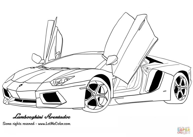 Coloriage De Lamborghini A Imprimer – Gratuit Coloriage pour Voiture Coloring