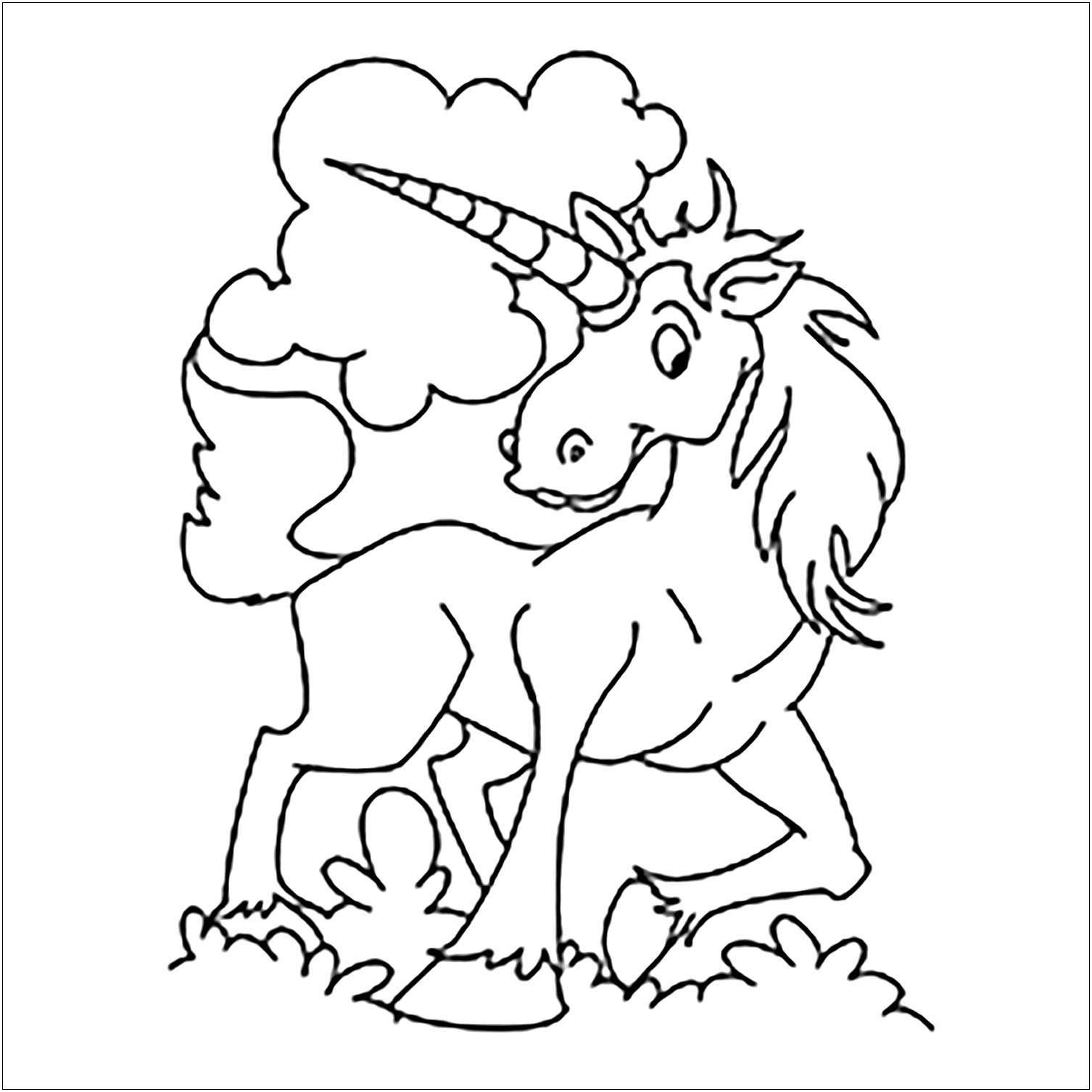 Coloriage De Licorne Pour Enfants - Coloriage De Licornes concernant Dessin Imprimer Licorne