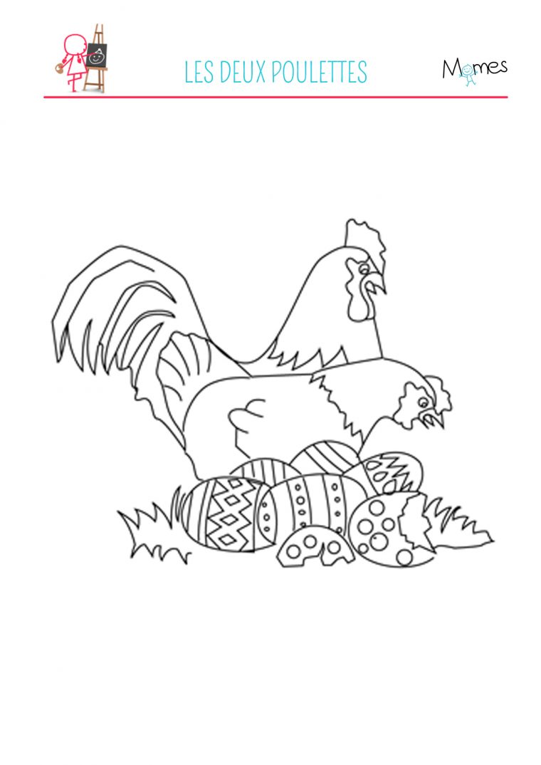 Coloriage Des Poules De Pâques | Momes dedans Poule De Paques A Imprimer