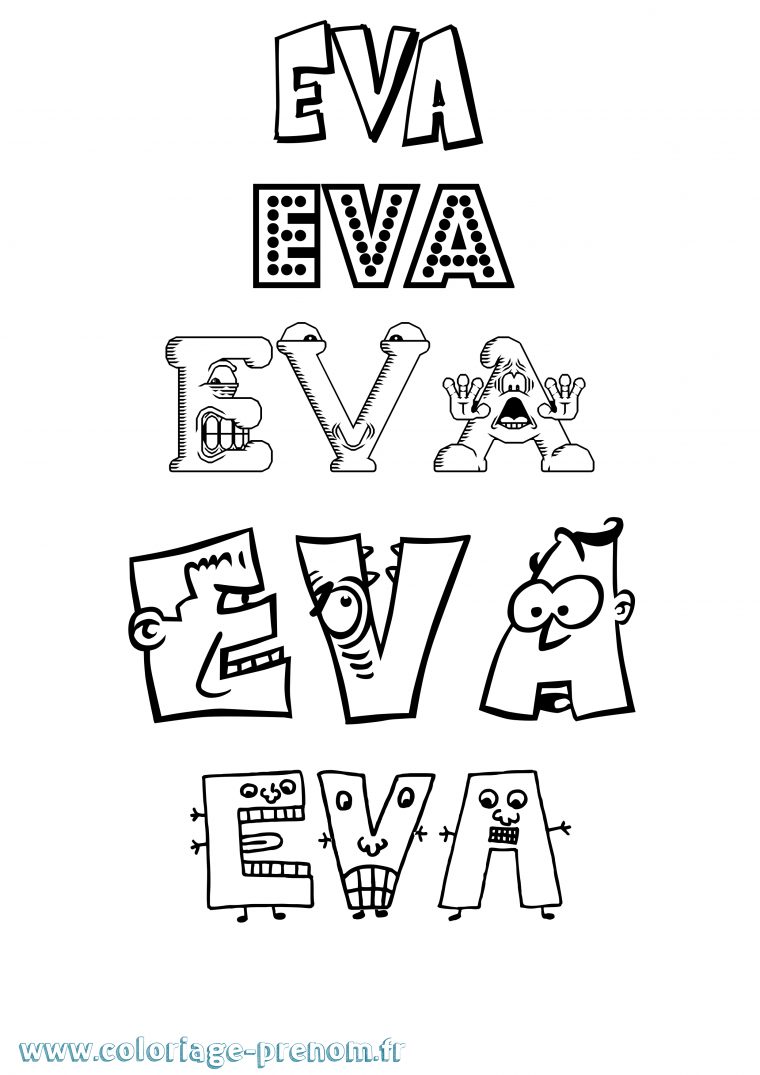 Coloriage Du Prénom Eva : À Imprimer Ou Télécharger Facilement avec Dessin A Imprimer Eva Queen
