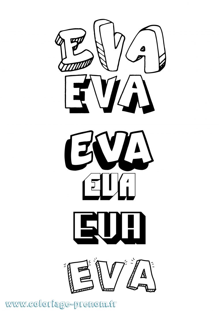 Coloriage Du Prénom Eva : À Imprimer Ou Télécharger Facilement destiné Coloriage A Imprimer Eva Queen