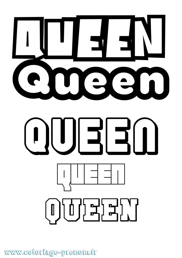 Coloriage Du Prénom Queen : À Imprimer Ou Télécharger dedans Coloriage A Imprimer Eva Queen
