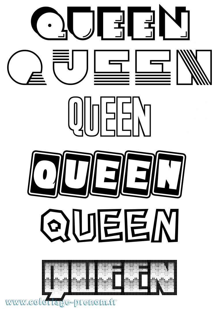 Coloriage Du Prénom Queen : À Imprimer Ou Télécharger intérieur Dessins A Imprimer Eva Queen