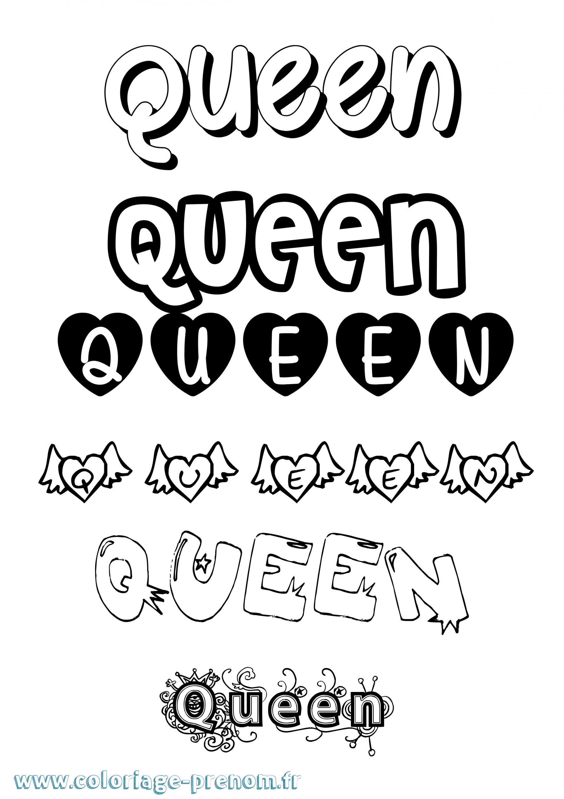 Coloriage Du Prénom Queen : À Imprimer Ou Télécharger tout Dessin Eva Queen Imprimer