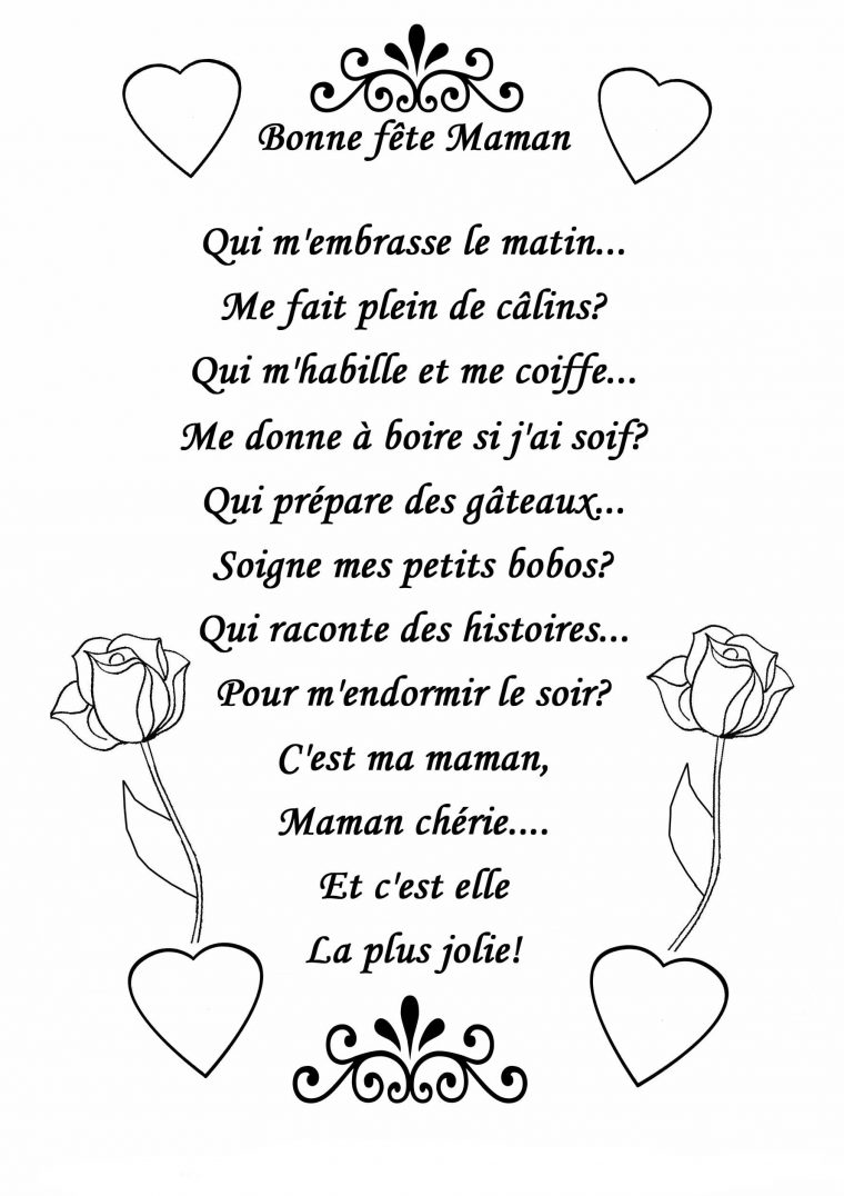 Coloriage Fete Des Meres Poeme À Imprimer encequiconcerne Fetes Des Grand Meres Dessin