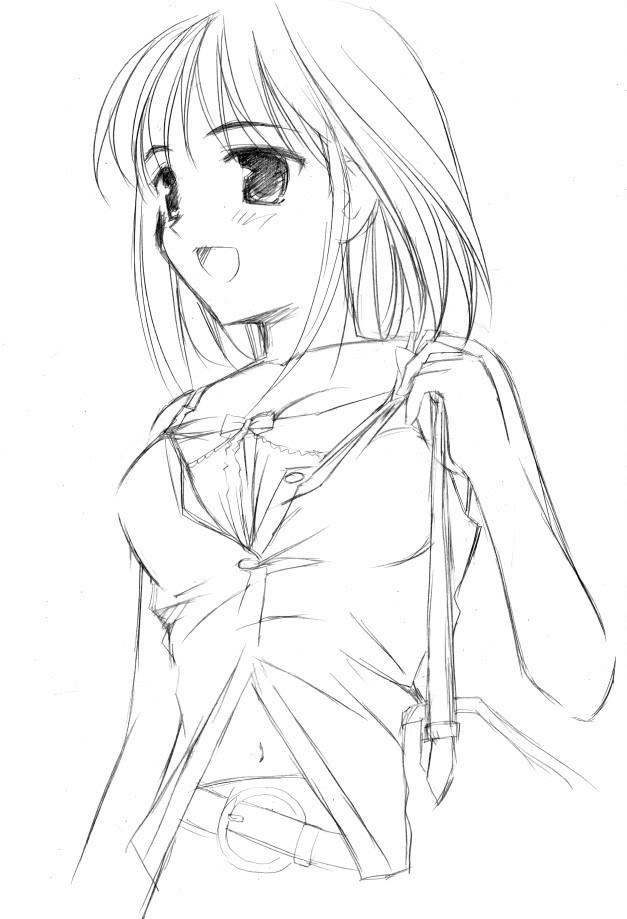 Coloriage Fille Manga Au Crayon Dessin Gratuit À Imprimer concernant Coloriage Manga A Imprimer Gratuit