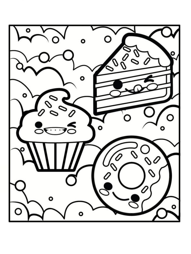 Coloriage Kawaii Nourriture : 15 Dessins À Imprimer concernant Coloriage A Imprimer De Kawai