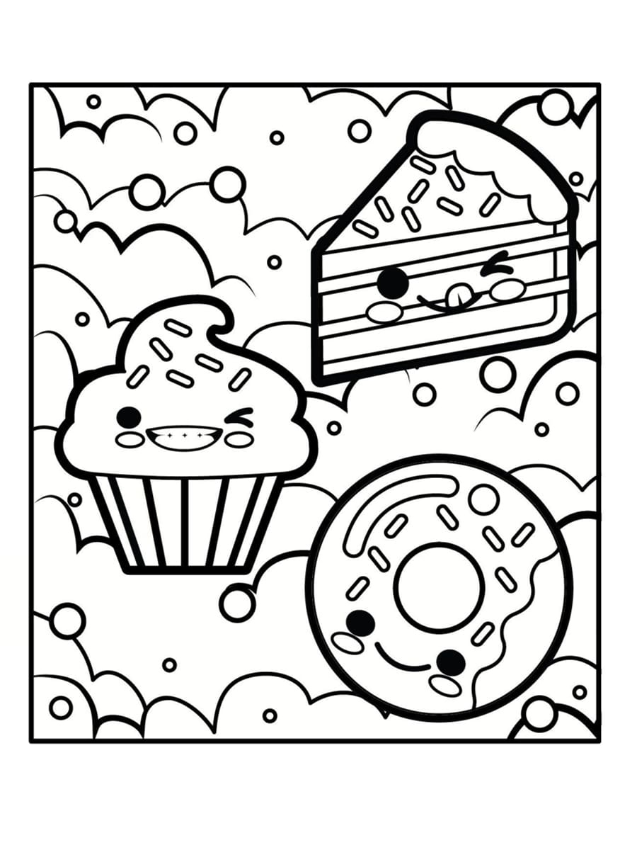Coloriage Kawaii Nourriture : 15 Dessins À Imprimer concernant Coloriage A Imprimer De Kawai