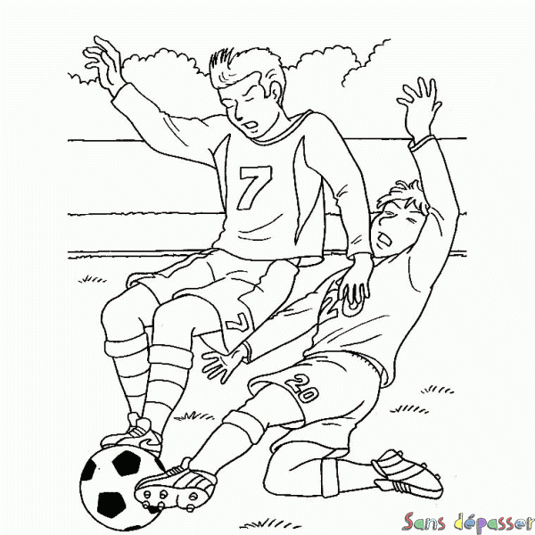 Coloriage Match De Football - Sans Dépasser intérieur Coloriage Equipe De Foot Greatestcoloringbook
