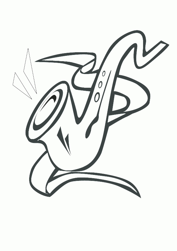 Coloriage Musique Le Saxo Et Sa Mélodie encequiconcerne Dessin Facile De Tank