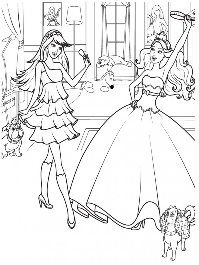 Coloriage Princesse Barbie Magique Dessin Gratuit À Imprimer encequiconcerne Dessin Barbie Facile