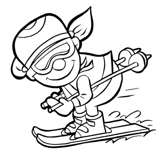 Coloriage Skieur Vecteur Dessin Gratuit À Imprimer dedans Coloriage Ski De Fond