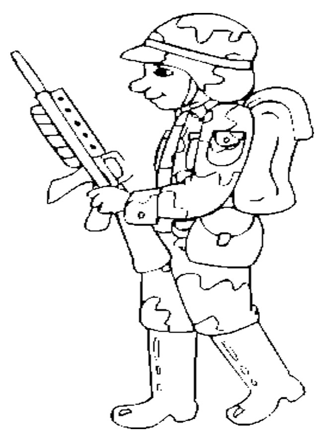 Coloriage Soldat Facile Dessin Gratuit À Imprimer intérieur Coloriage Bazooka