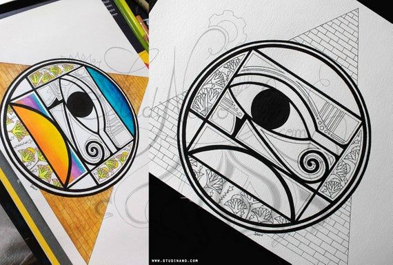 Coloriage Symbole D'Egypte Line Art Illustration | Etsy pour Dessin Symbole The Witcher A Imprimer