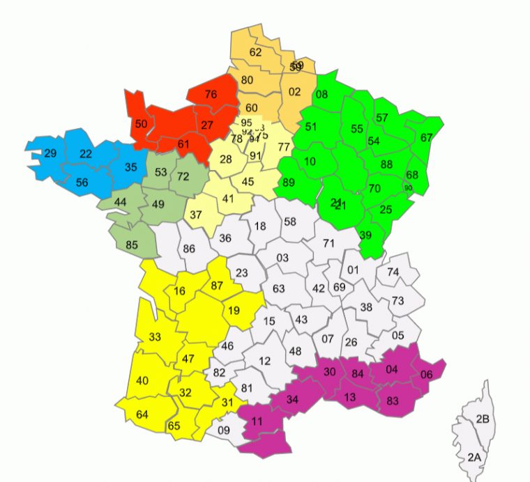 Coloriage Vectoriel Carte France – Départements Colorés Ne serapportantà Carte De France Dessin