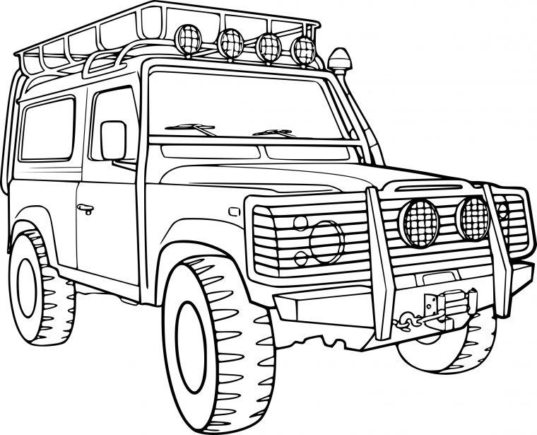 Coloriage Voiture 4×4 À Imprimer dedans Voiture De Police Colorisge