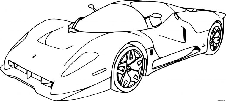 Coloriage Voiture De Sport Ferrari Pour Le Grand Prix à Voiture De Course Coloring