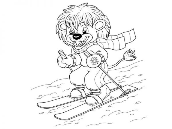 Coloriages : Tout Schuss Sur Le Ski concernant Coloriage Ski De Fond