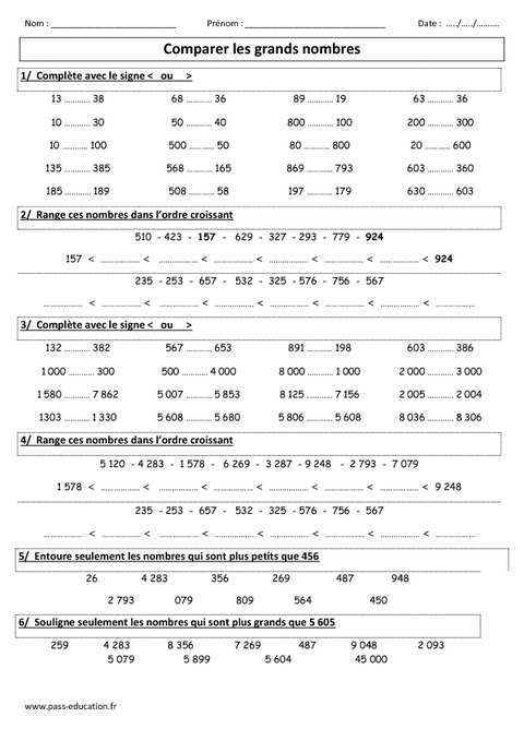 Comparer Les Grands Nombres – Ce2 – Exercices Corrigés destiné Les Nombres Pairs Et Impairs Ce2 Exercice Comparer Les Grands Nombres – Ce2 – Exercices Corrigés destiné Les Nombres Pairs Et Impairs Ce2 Exercice