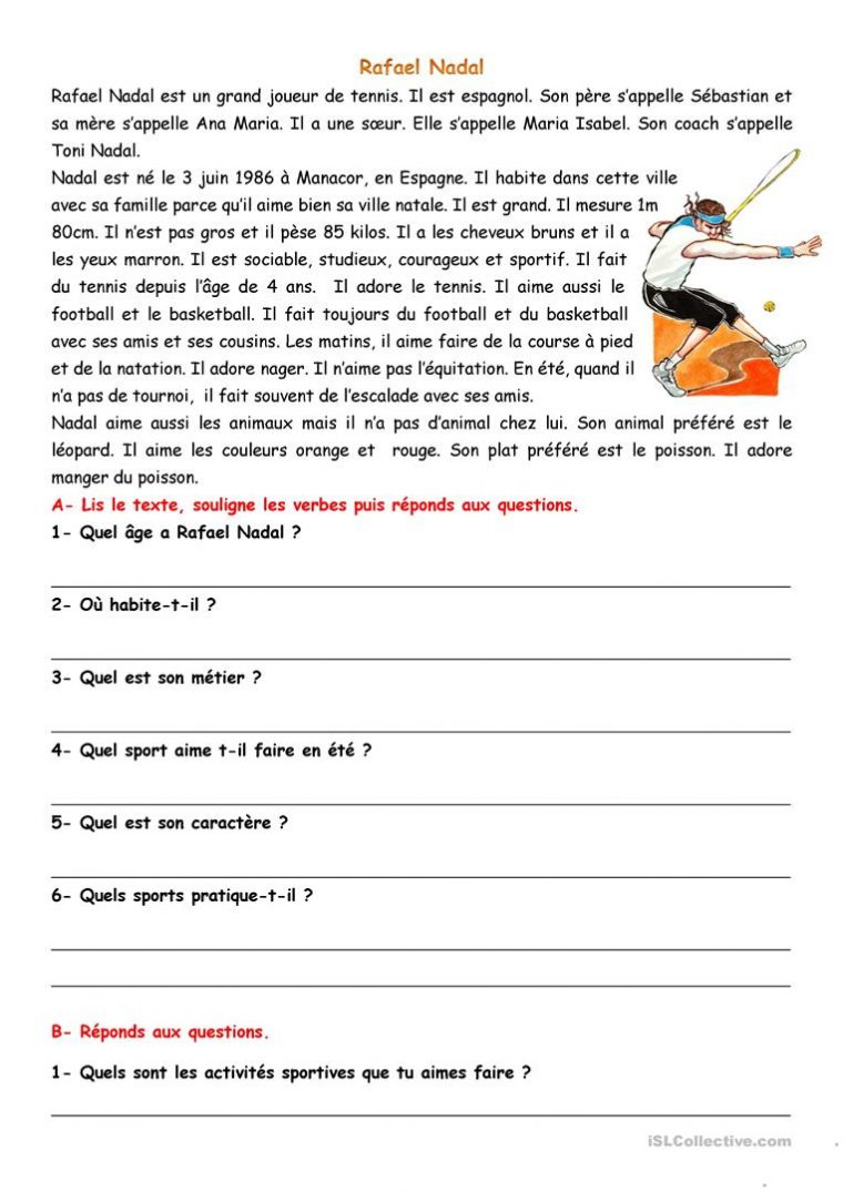 Compréhension Écrite (Activités Sportives) Fiche D pour Histoire Avec Des Chiffres Fle Compréhension Écrite (Activités Sportives) Fiche D pour Histoire Avec Des Chiffres Fle