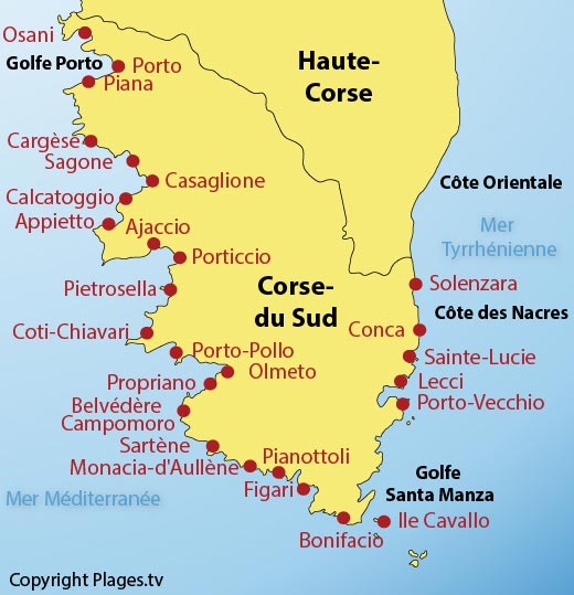 Corse Du Sud – Arts Et Voyages dedans La Carte De La Corse Entierement Detaillee