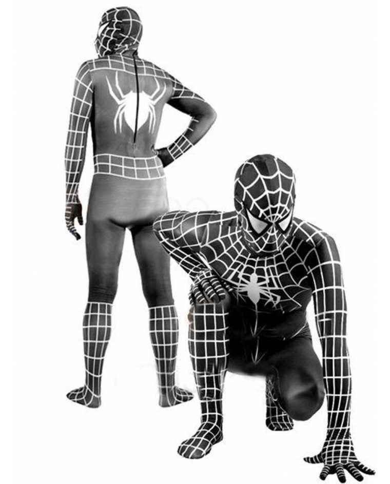 Costume Spiderman Noir Adulte Enfant, Tenue Spider-Man Noir concernant Spiderman Noir Et Rouge