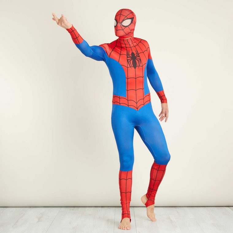 Déguisement 'Spiderman' Seconde Peau Avec Cagoule Homme à Spydean Rouge Et Or