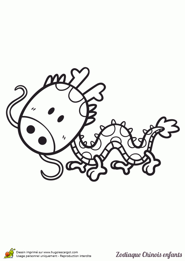 Dessin À Colorier Zodiaque Chinois Pour Enfants, Le Dragon encequiconcerne Information Sur Les Dragons Deau A Inprimer