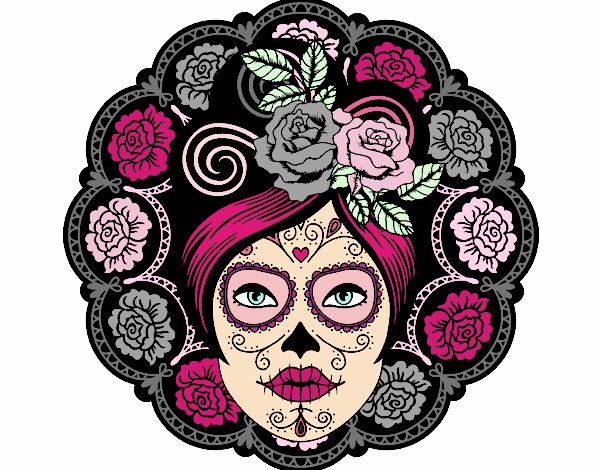 Dessin De Fête Des Morts Au Mexicain Femme Colorie Par concernant Cra¢Ne De Mort Mexicaine Dessin Google