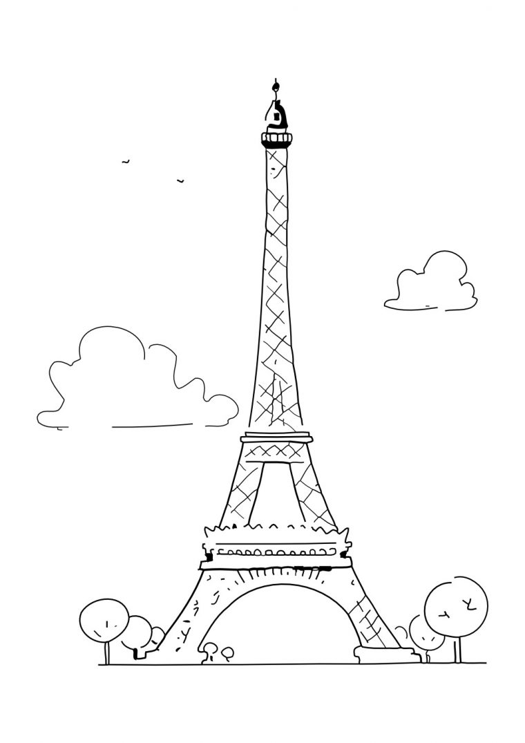 Dessin Facile Tour Eiffel : Dessin La Tour Eiffel A dedans Tour Eiffel A Imprimer