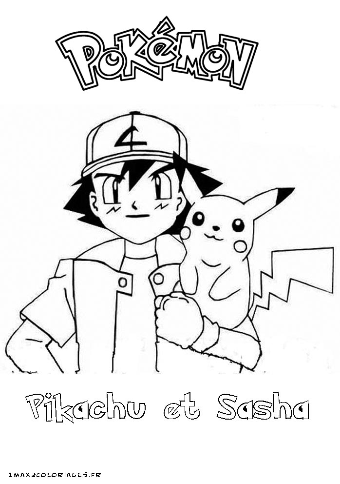 Dessin Pokémon Sacha / Pokemon Pikachu Sacha Coloriage serapportantà Pokemon Dessin Noir Et Blanc