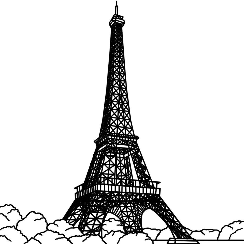 Dessins Et Coloriages: Page De Coloriage Grand Format À avec Dessin De La Tour Eiffel