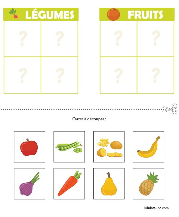 Différencier Légumes Et Fruits – Lulu La Taupe, Jeux serapportantà Lulu La Taupe