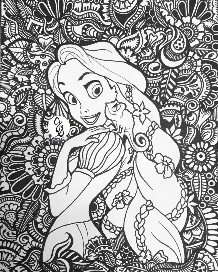 Disney Coloring Pages For Adults Awesome Custom Tangled avec Coloriage Disney Mandala