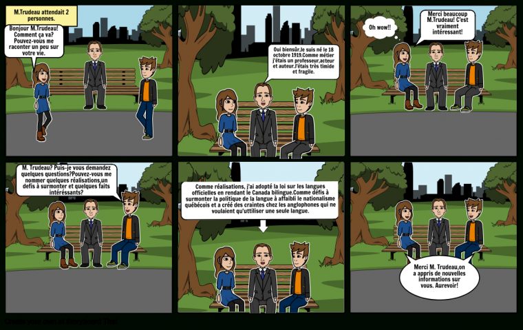 Entrevue Avec Monsieur Trudeau Storyboard Von Chrissy pour Bonjour Monsieur Comment Ca Va Paroles