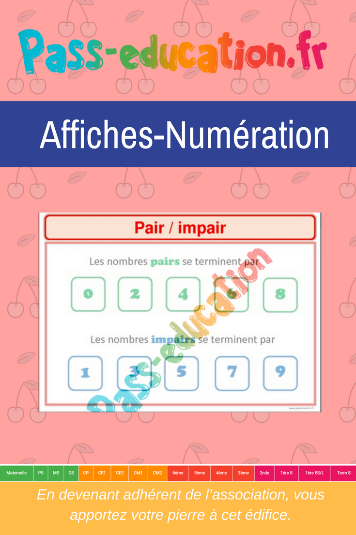 Épinglé Sur Numération – Ce1 – Ce2 – Cm1 – Cm2 – Affiches avec Exercice Pair Impair Ce2