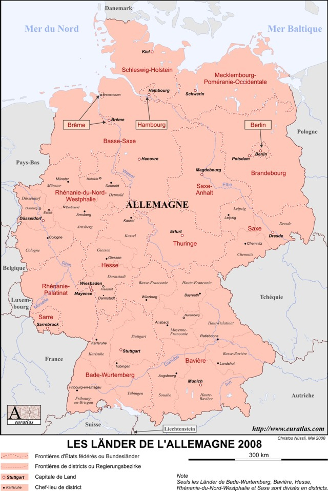 Euratlas-: Les Länder De L'Allemagne 2008, En Français avec Carte De L'Allemagne Vierge Euratlas-: Les Länder De L'Allemagne 2008, En Français avec Carte De L'Allemagne Vierge