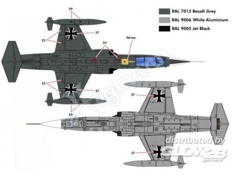 F-104G Germany Air Force / Ma Starfighter Glow2B / Heller destiné Glow2B Germany
