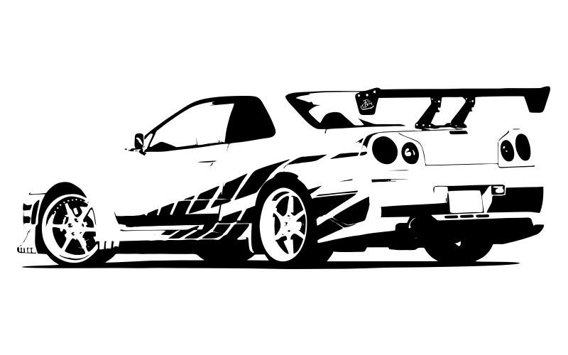 Fast And Furious - Nissan Skyline - Stickyedge serapportantà Coloriahe Voiture Fast And Furious