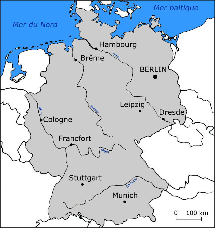 Fdc-Allemagne intérieur Carte Allemagne Vierge