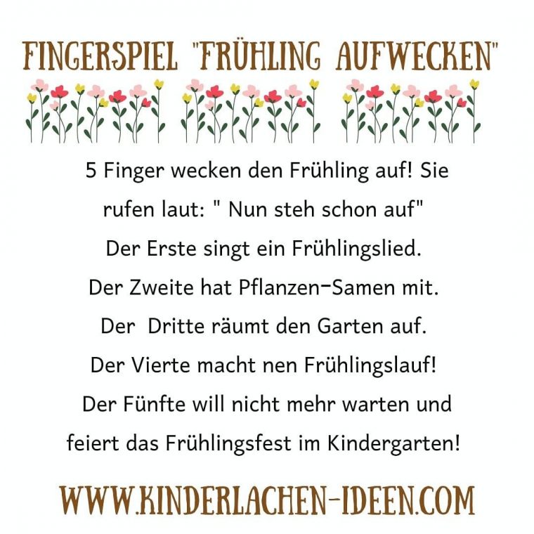 Fingerspiel – Frühling Aufwecken In 2021 | Fingerspiele dedans Fingerspiel Frauhling Aufwecken