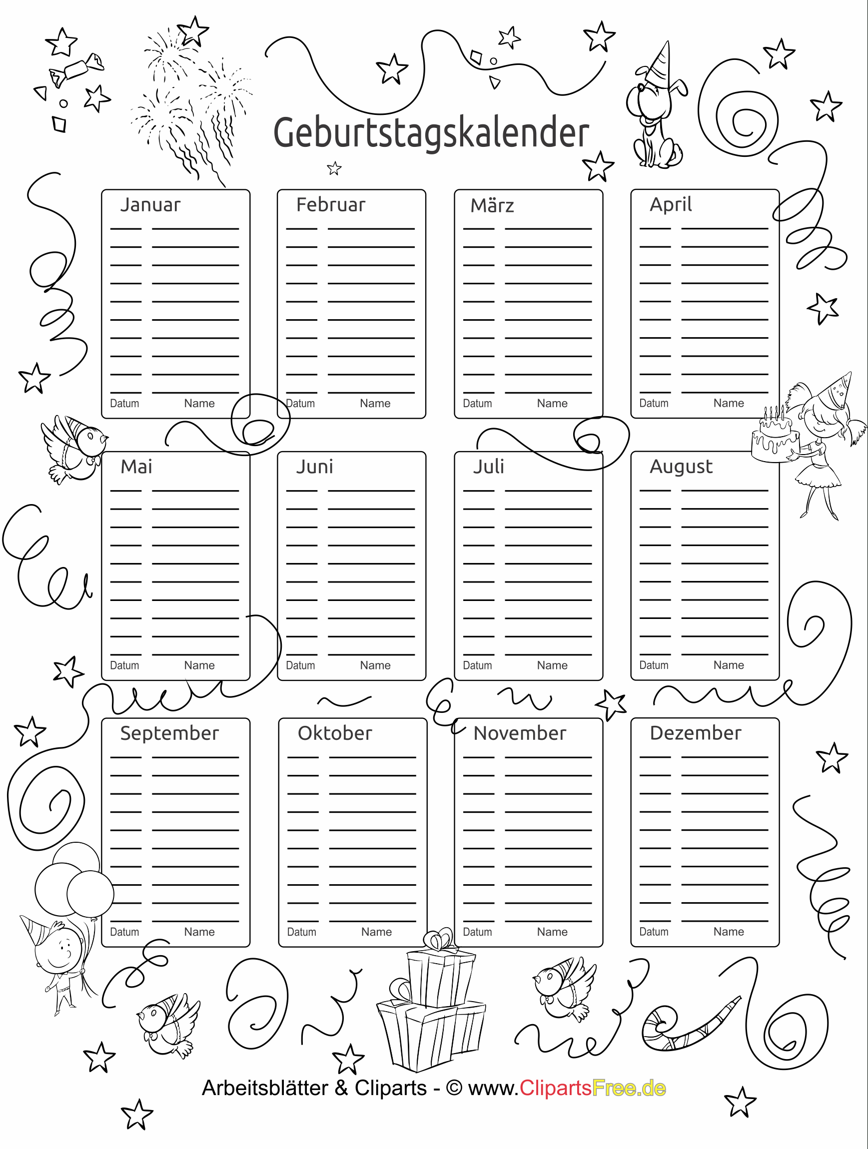 Geburtstagskalender Für Kindergarten Zum Drucken concernant Portfolio Vorlagen Kostenlos Zum Ausdrucken